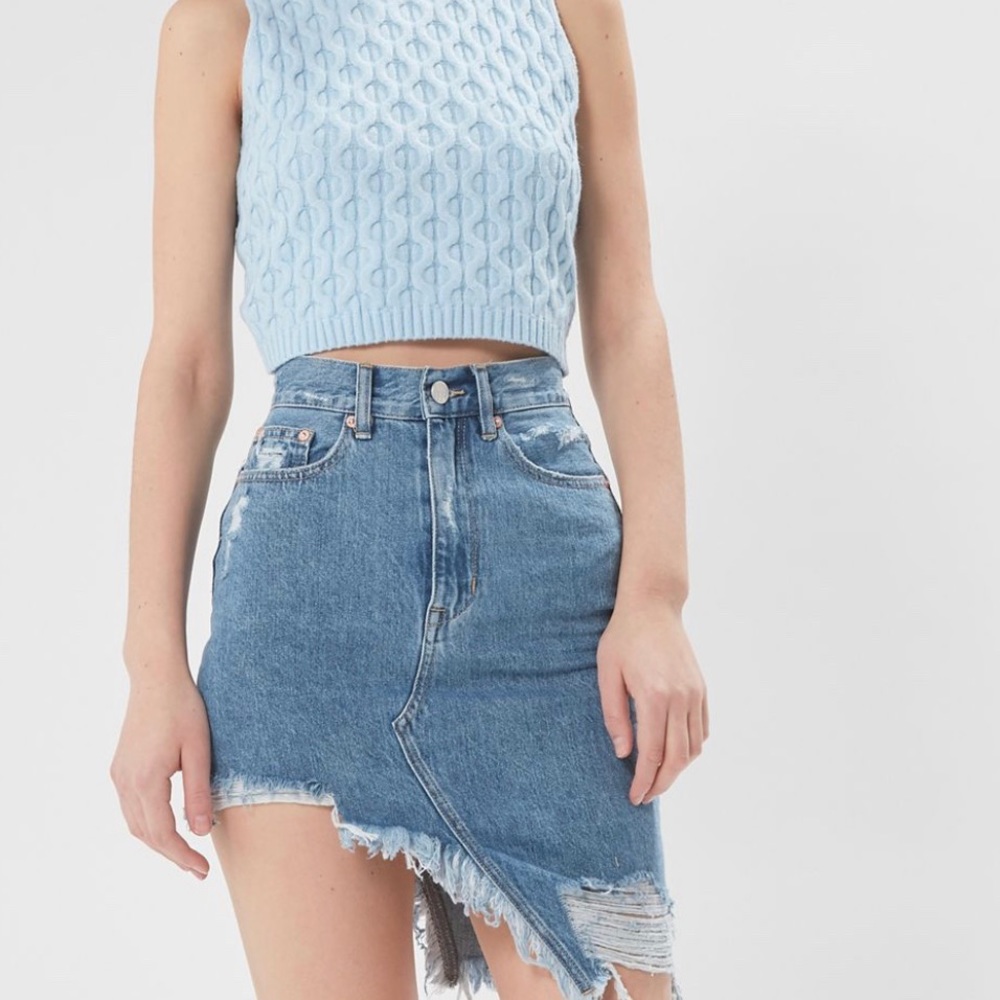 ZGY DENIM Step Mum Destructed Denim Mini Skirt